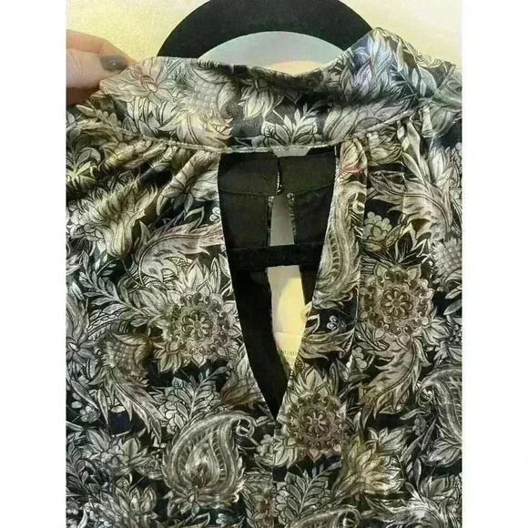 NWT Melloday Velvet Mini Dress Size Large Black grey maroon STUNNING high neck - Picture 3 of 8